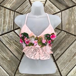 SOLD Nature Flower Festival Rave Bra Halloween